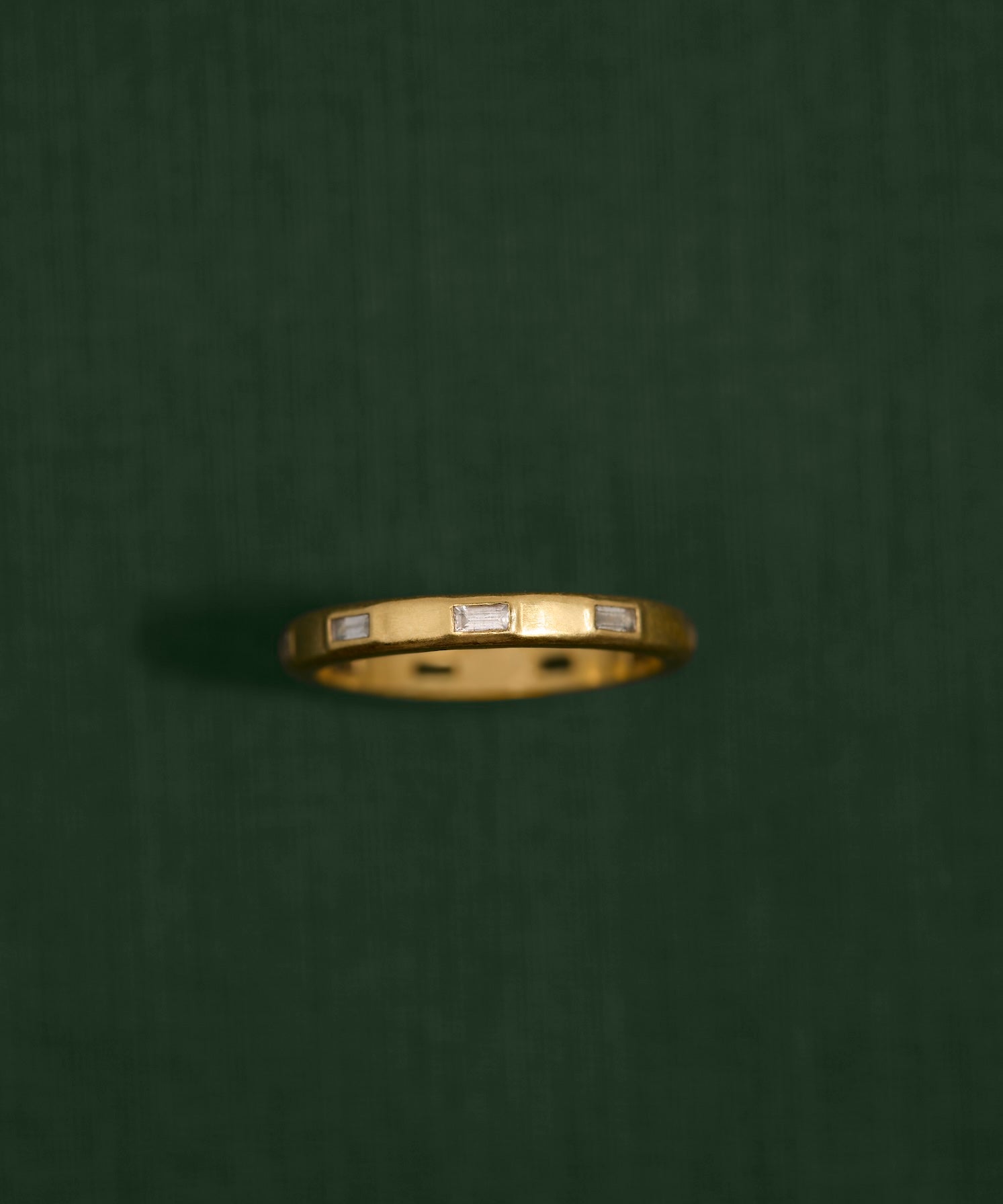 18K gold eternity ring — White Sapphire handcrafted gold ring — artisan fine jewelry Sri Lanka inspired — Sun Rae