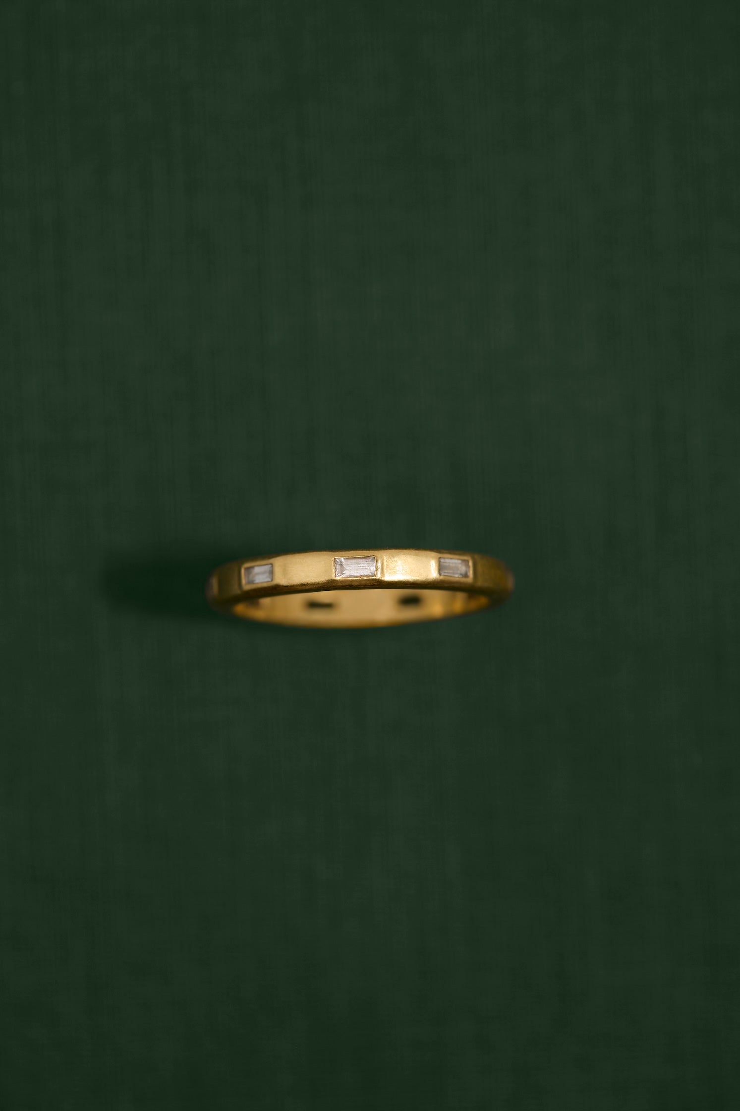 18K gold eternity ring — White Sapphire handcrafted gold ring — artisan fine jewelry Sri Lanka inspired — Sun Rae