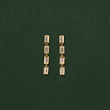 18K gold eternity earrings — handcrafted gold earrings white sapphire — artisan jewelry Sri Lanka — Sun Rae