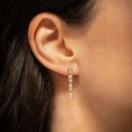 18K gold Eternity Earrings — handcrafted gold earrings white sapphire— artisan jewelry Sri Lanka — Sun Rae