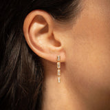 18K gold Eternity Earrings — handcrafted gold earrings white sapphire— artisan jewelry Sri Lanka — Sun Rae
