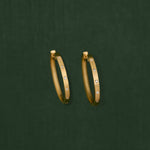 18K gold Eternity Hoops — minimalist fine earrings — White sapphires— Sun Rae
