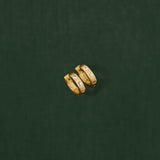 18K gold eternity huggie earrings — handcrafted gold huggies — artisan jewelry — Sun Rae