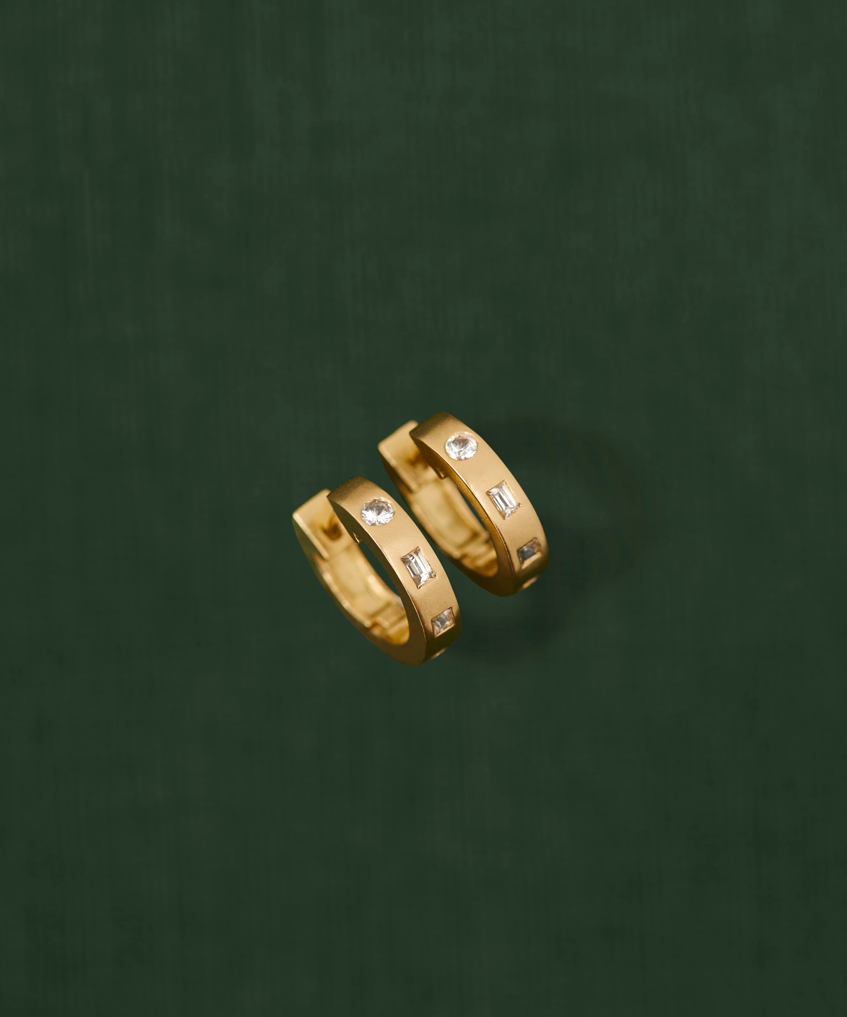 18K gold eternity huggie earrings — handcrafted gold huggies — artisan jewelry — Sun Rae