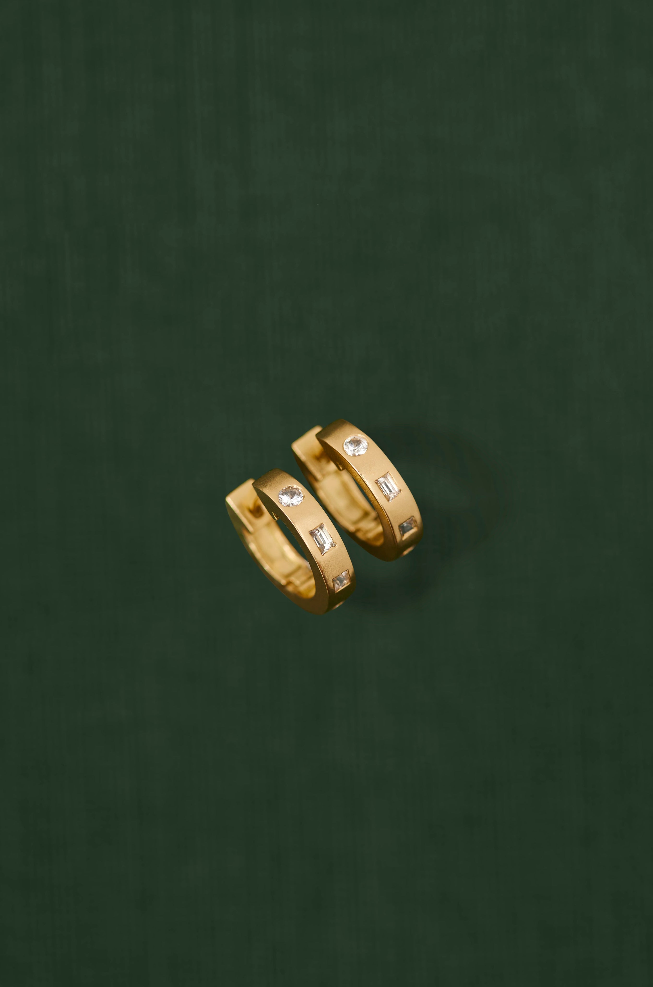 18K gold eternity huggie earrings — handcrafted gold huggies — artisan jewelry — Sun Rae