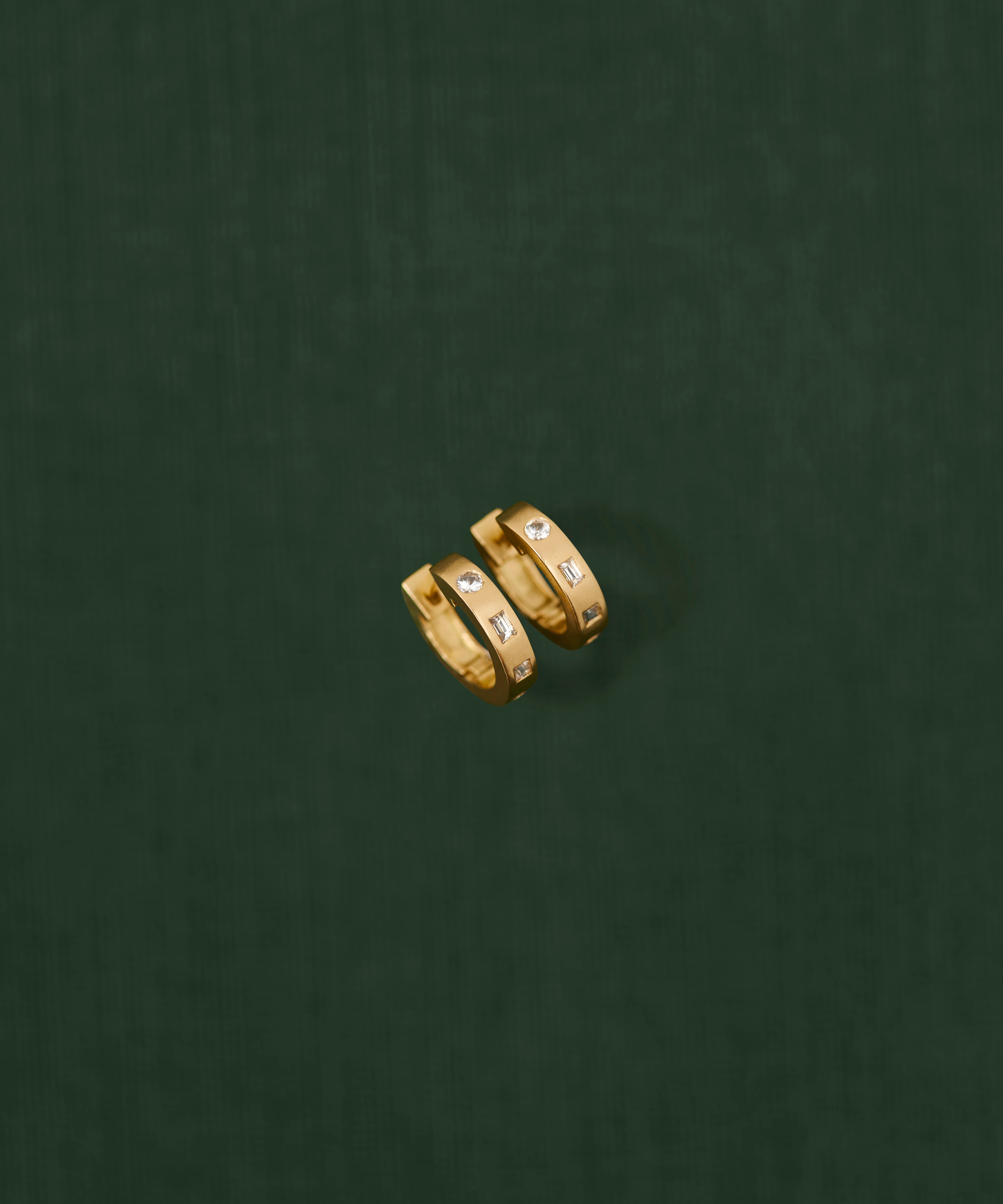 18K gold eternity huggie earrings — handcrafted gold huggies — artisan jewelry — Sun Rae