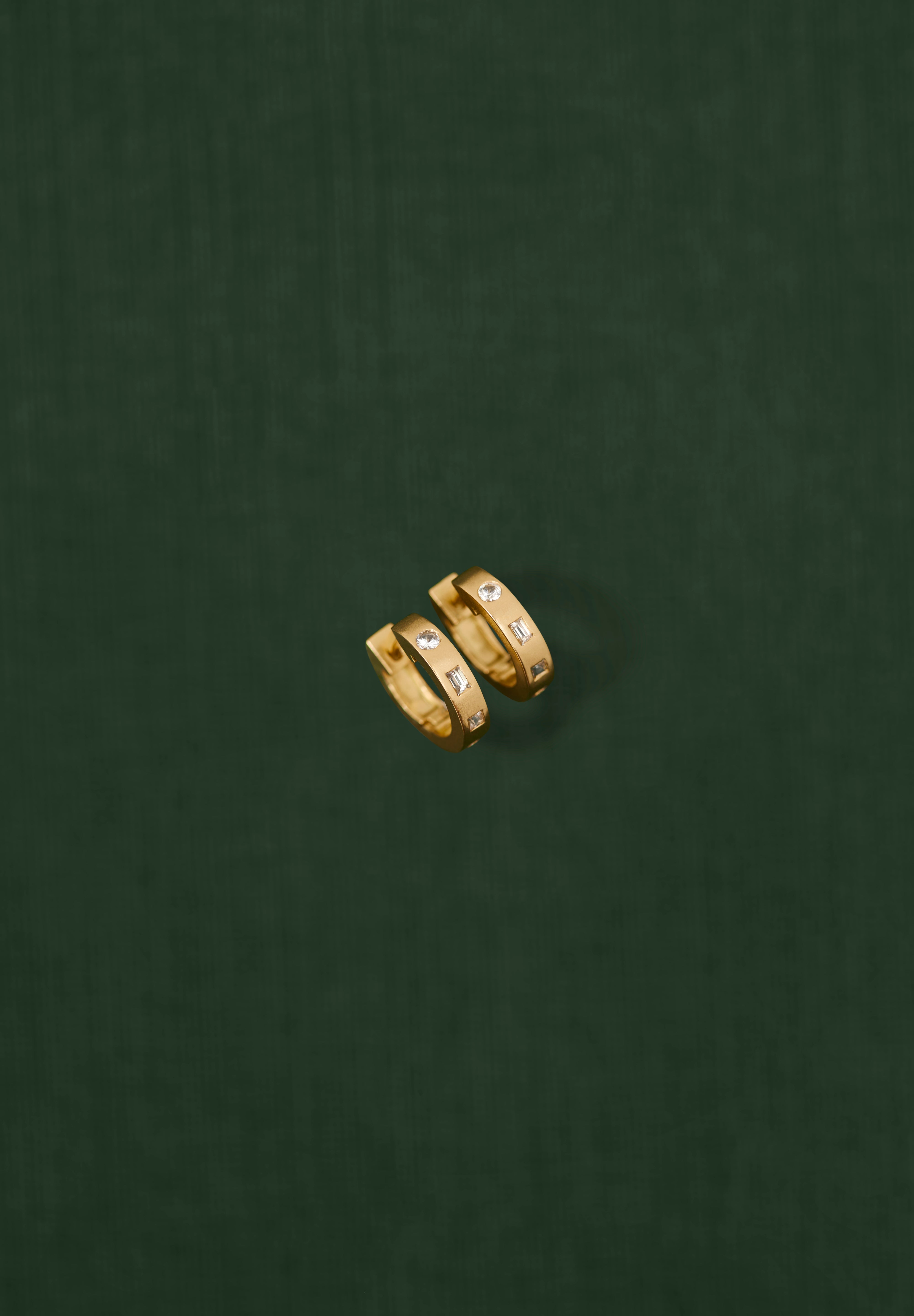 18K gold eternity huggie earrings — handcrafted gold huggies — artisan jewelry — Sun Rae