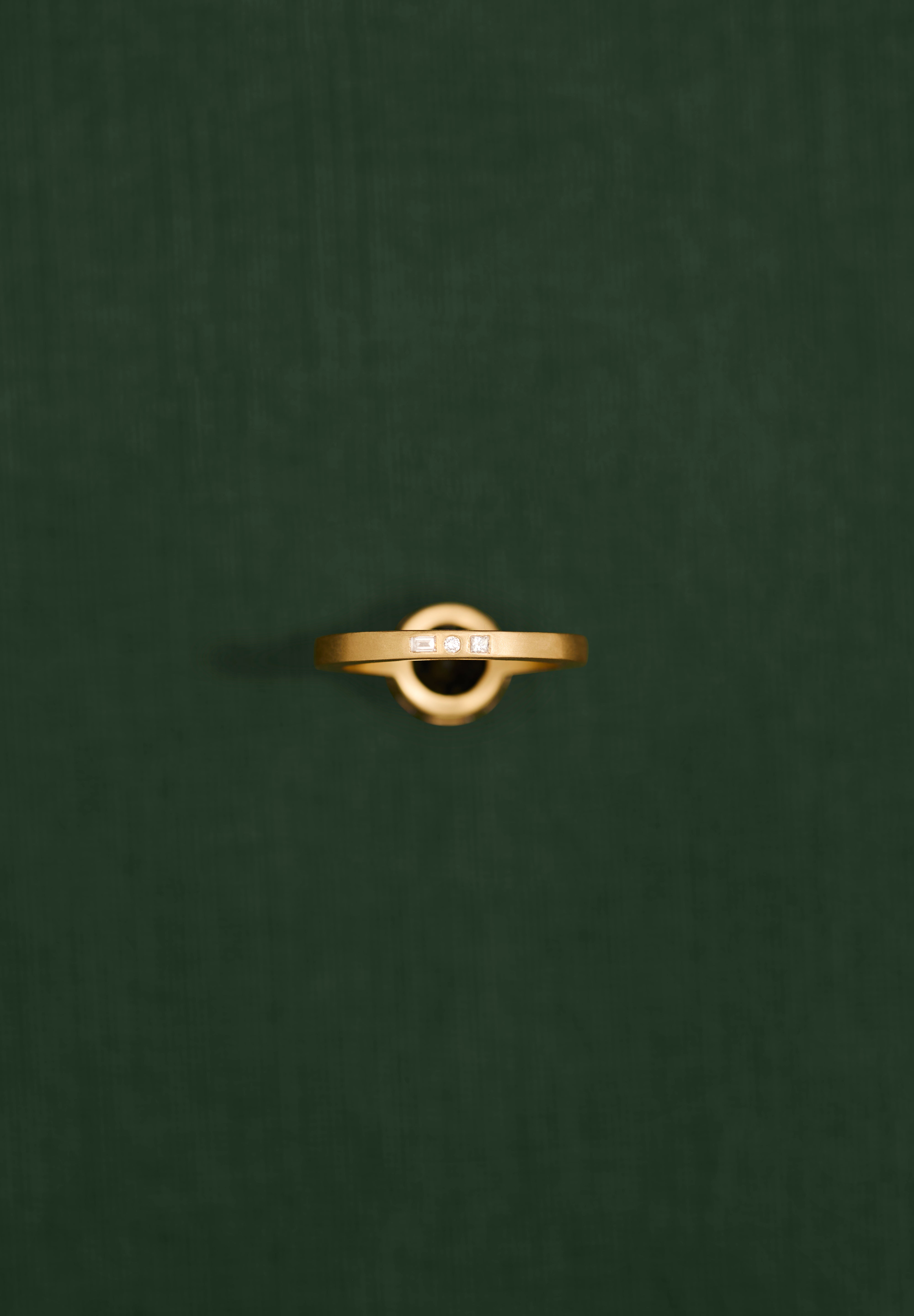 18K gold halo ring with diamonds and blue sapphire— handcrafted diamond halo ring — artisan fine jewelry — Sun Rae