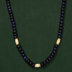 18K gold blue sapphire beaded necklace  — artisan ethnic jewelry India — Sun Rae