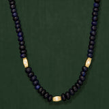18K gold blue sapphire beaded necklace  — artisan ethnic jewelry India — Sun Rae
