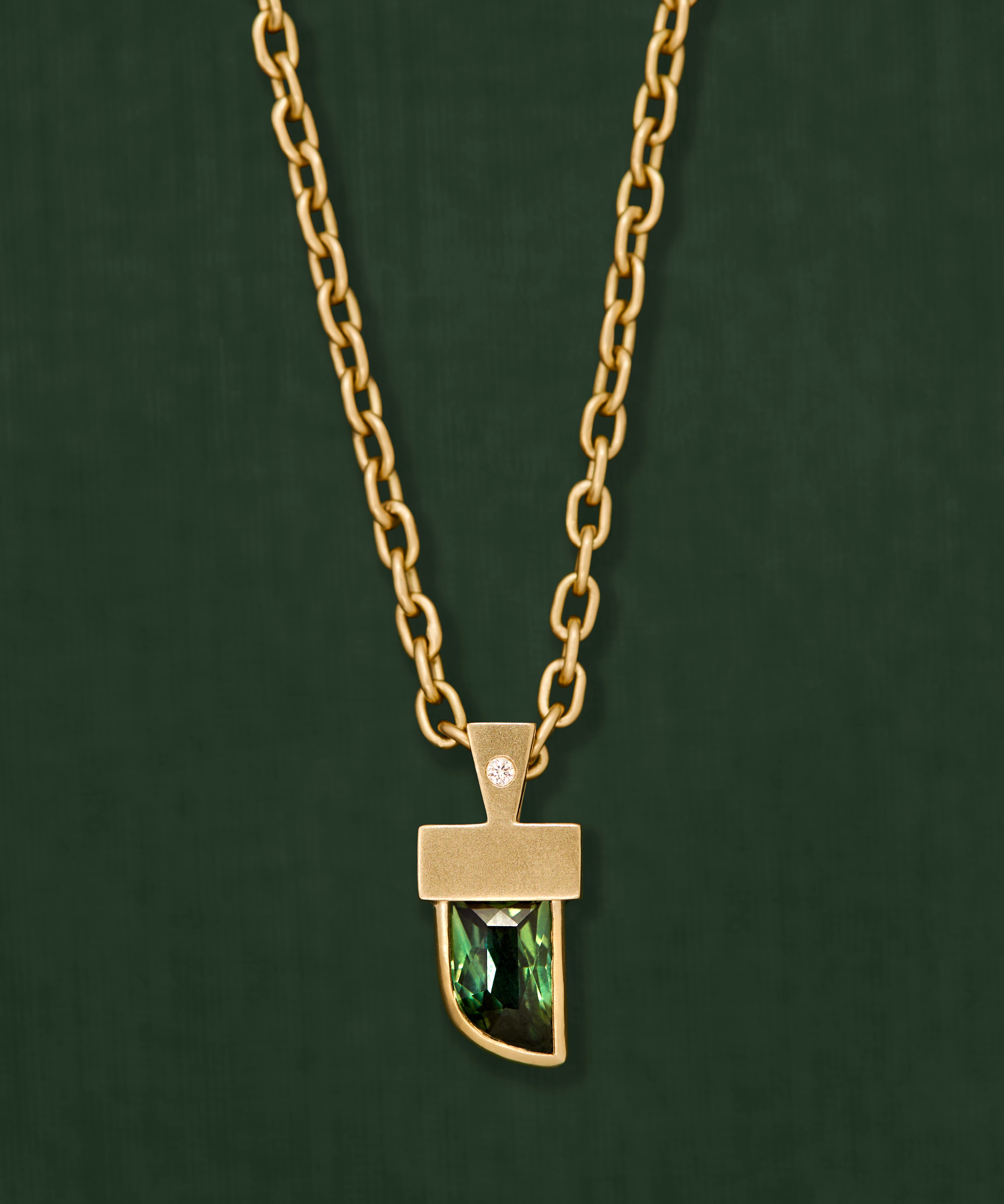 18K gold Leo Pendant necklace — handcrafted gold pendant — artisan jewelry Sri Lanka inspired — Sun Rae