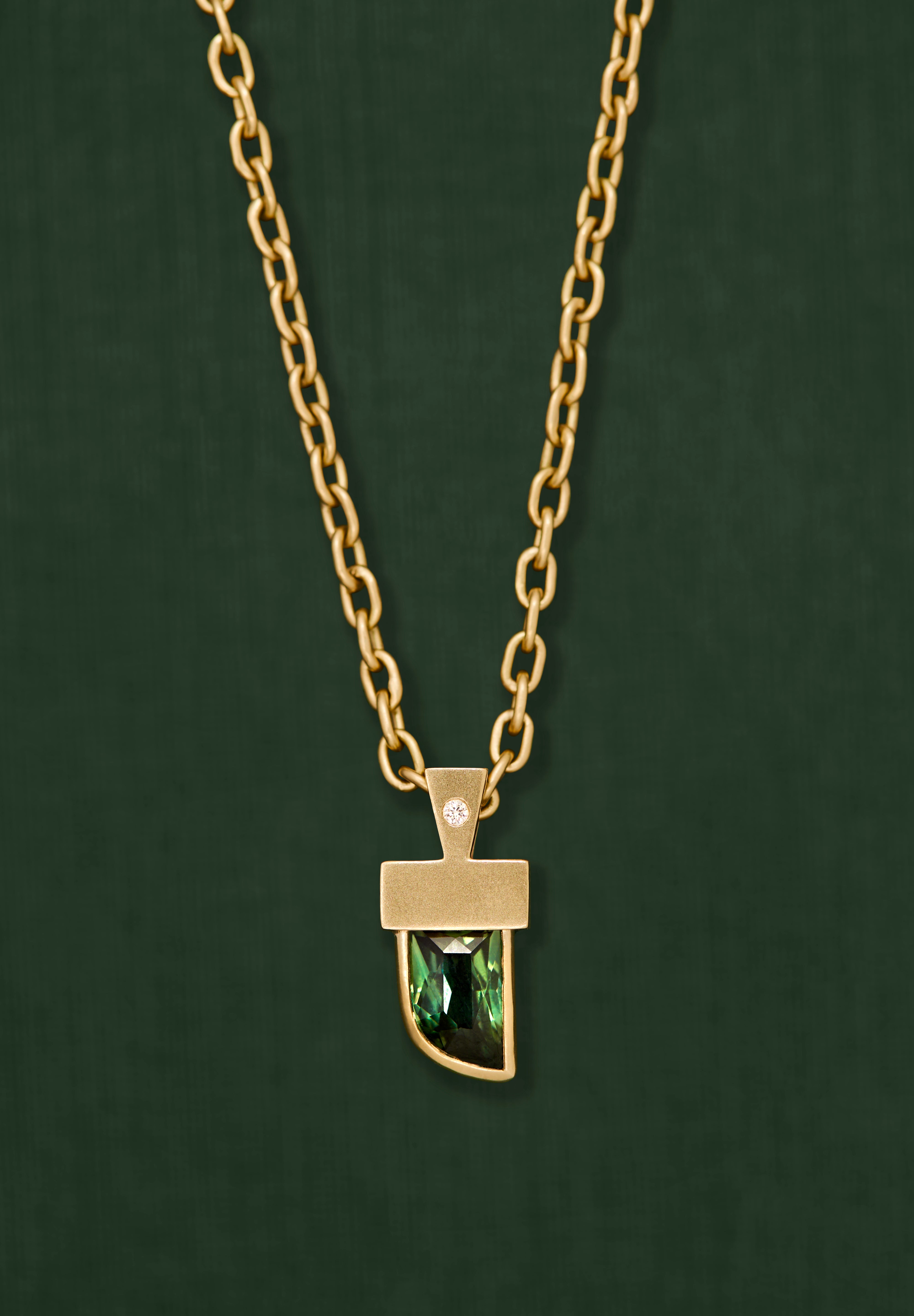 18K gold Leo Pendant necklace — handcrafted gold pendant — artisan jewelry Sri Lanka inspired — Sun Rae