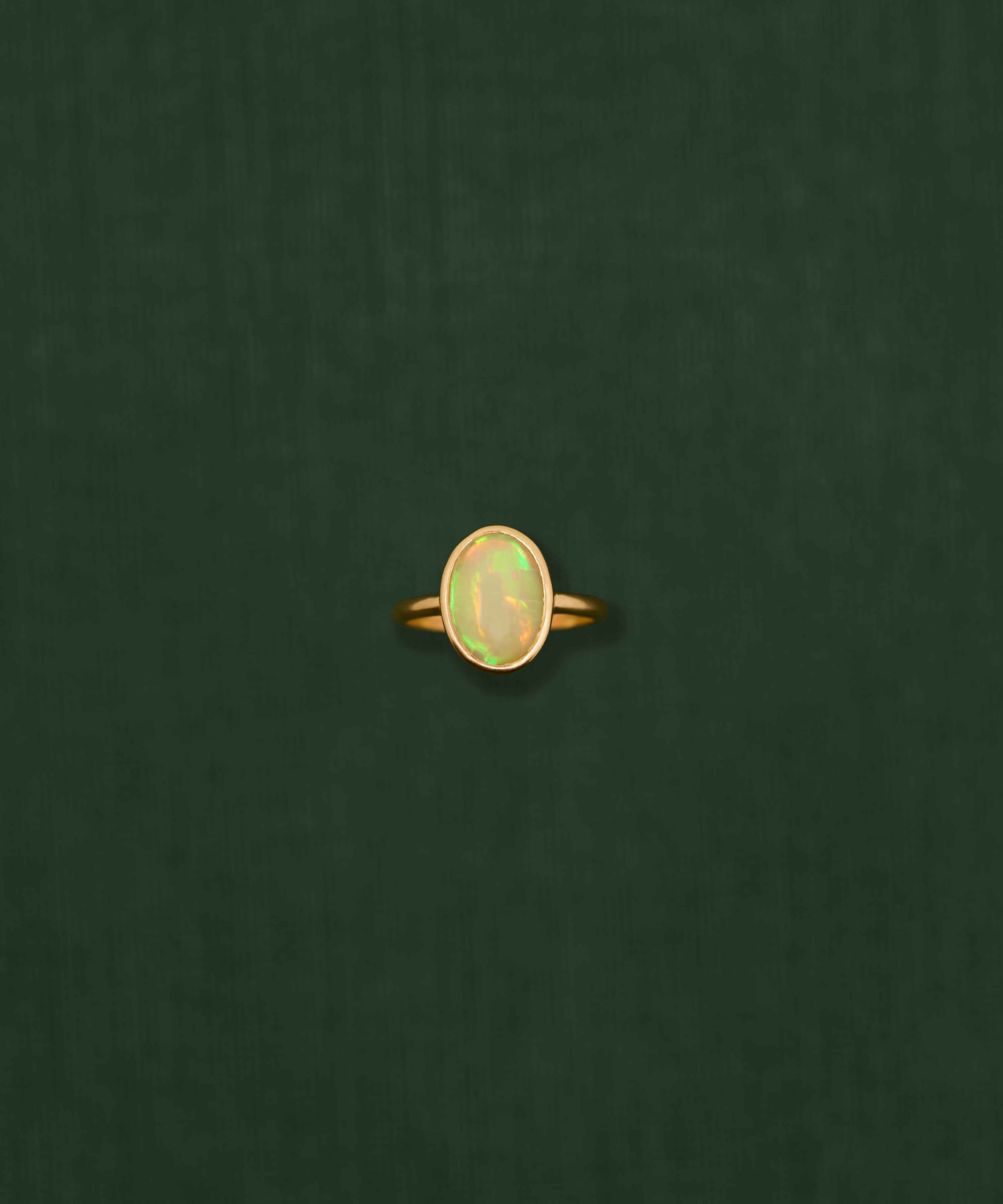 18K gold Luna ring — White Opal handcrafted gold ring inspired by the moon — artisan jewelry — Sun Rae