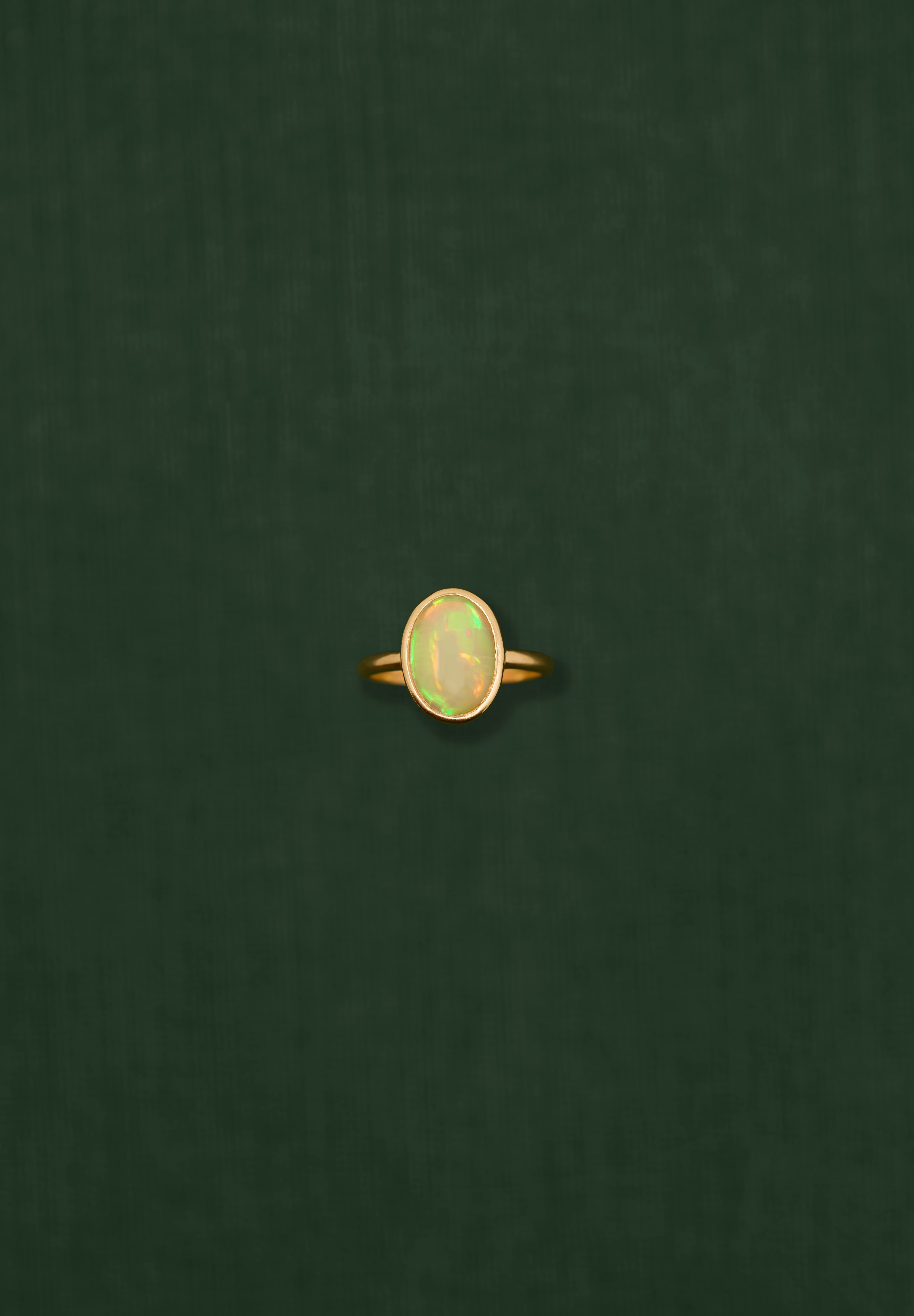 18K gold Luna ring — White Opal handcrafted gold ring inspired by the moon — artisan jewelry — Sun Rae