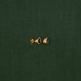 18K gold Saturn Blue Sapphire earrings — One of a kind —handcrafted sculptural gold earrings — artisan jewelry — Sun Rae