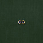 18K gold Saturn Blue Sapphire earrings — One of a kind —handcrafted sculptural gold earrings — artisan jewelry — Sun Rae