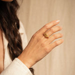 18K gold spiral ring — handcrafted sculptural gold ring — artisan jewelry Sri Lanka inspired — Sun Rae