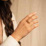18K gold spiral ring — handcrafted sculptural gold ring — artisan jewelry Sri Lanka inspired — Sun Rae