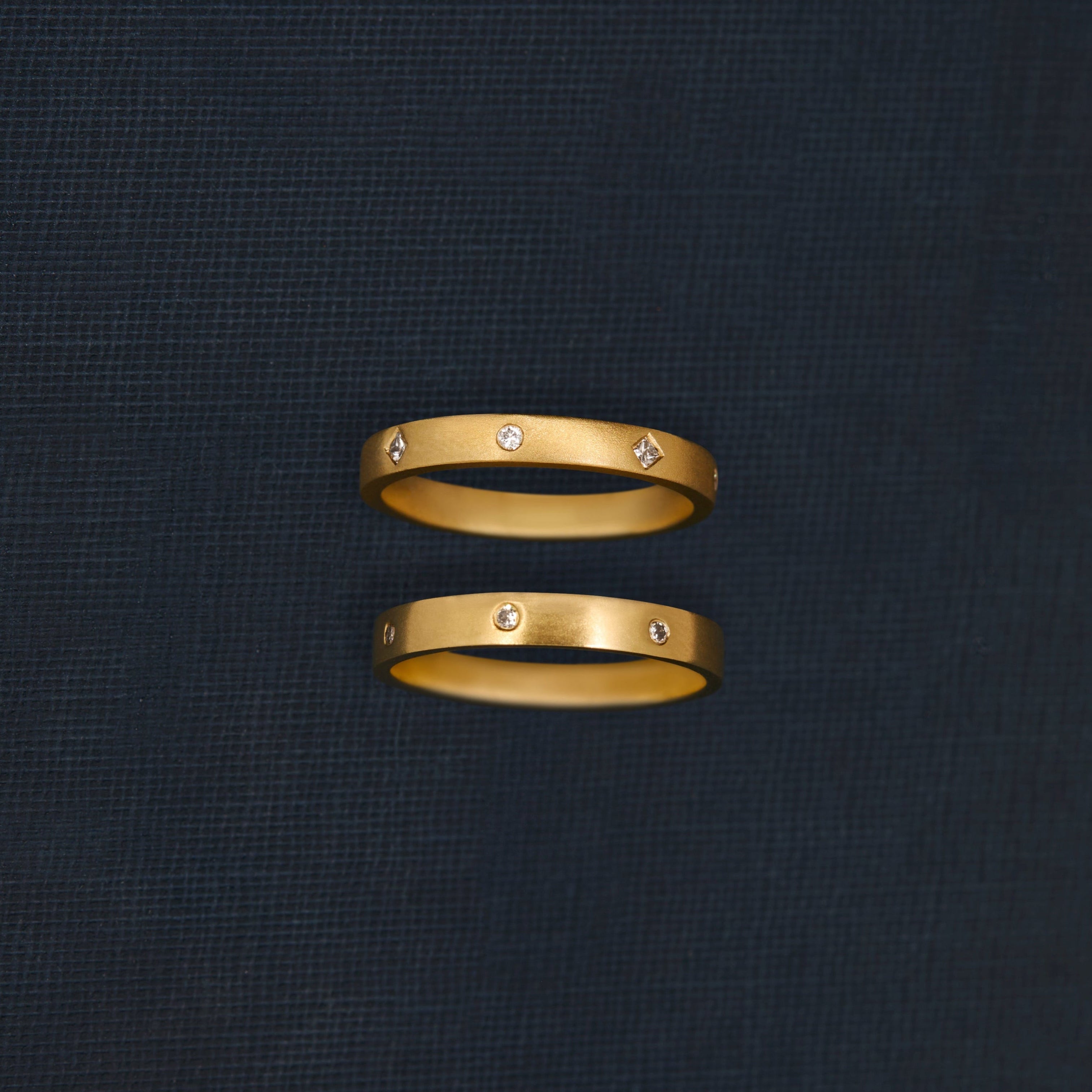 18K gold Stella and Stella Classic ring with diamonds — handcrafted diamond ring — artisan fine jewelry — Sun Rae