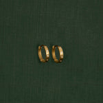 18K gold Stella huggie earrings with diamonds — handcrafted diamond huggie earrings — Sun Rae
