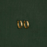 18K gold Stella huggie earrings with diamonds — handcrafted diamond huggie earrings — Sun Rae