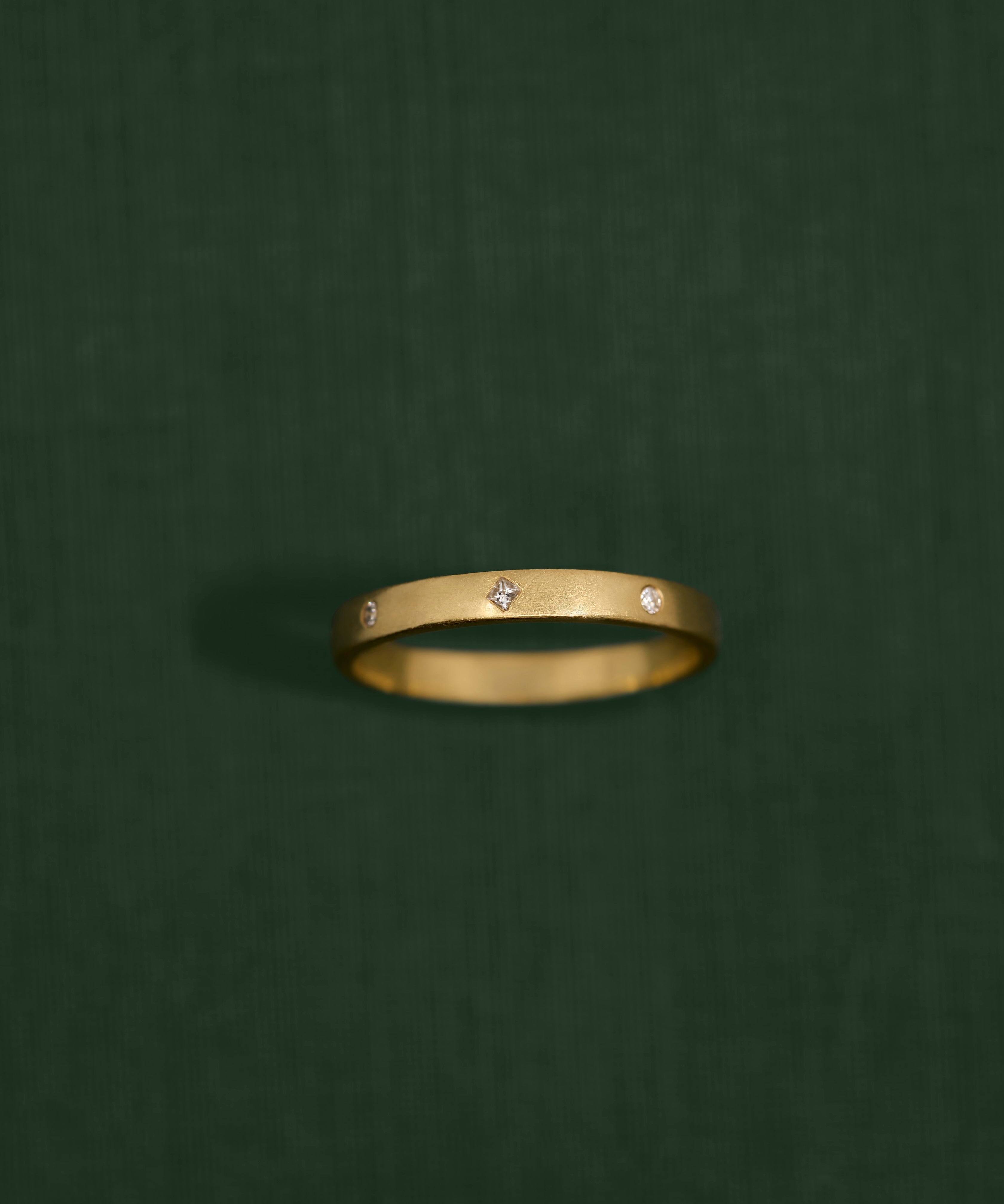 18K gold Stella Mixed ring with diamonds — handcrafted diamond ring — artisan fine jewelry — Sun Rae