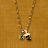 18K gold Sun Rae chain necklace with Eden and Leo Pendant— handcrafted gold chain — artisan jewelry — Sun Rae