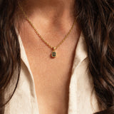 18K gold Sun Rae chain necklace worn with Eden pendant— handcrafted gold chain — artisan jewelry — Sun Rae