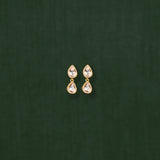 18K gold Sundrop Earrings with white sapphire — handcrafted gemstone drop earrings — Sun Rae
