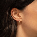 18K gold eternity earrings — White Sapphire handcrafted gold earrings — artisan jewelry Sri Lanka — Sun Rae