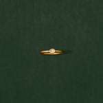 18K gold ring with white sapphire — handcrafted ring Sri Lanka inspired — Sun Rae