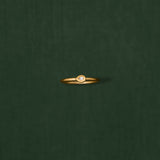 18K gold ring with white sapphire — handcrafted ring Sri Lanka inspired — Sun Rae