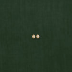 18K gold stud earrings with white sapphire — handcrafted gemstone studs — Sun Rae