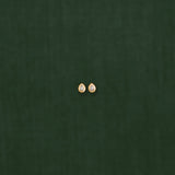 18K gold stud earrings with white sapphire — handcrafted gemstone studs — Sun Rae