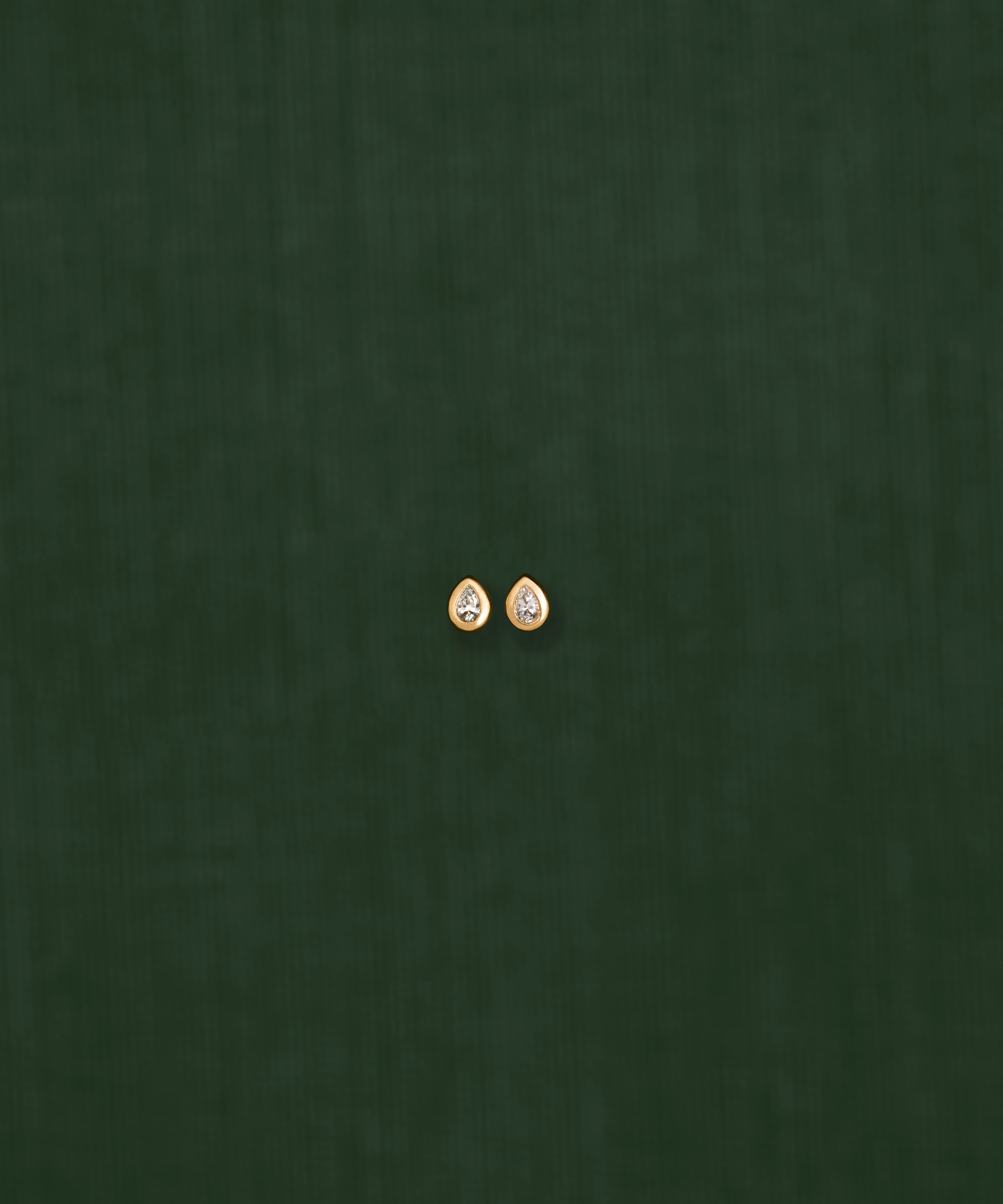 18K gold stud earrings with white sapphire — handcrafted gemstone studs — Sun Rae