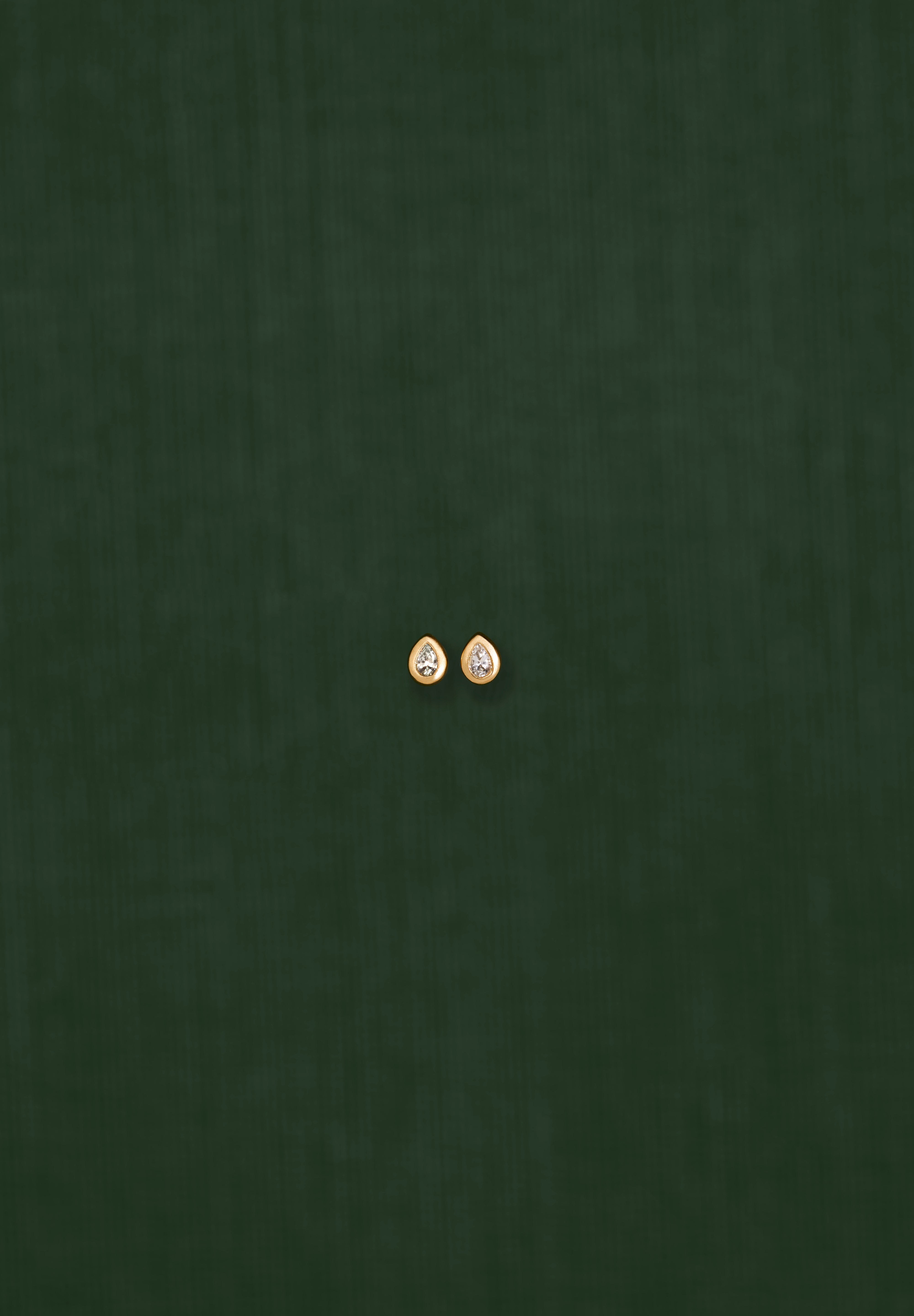 18K gold stud earrings with white sapphire — handcrafted gemstone studs — Sun Rae