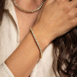 18K gold Sunlace bracelet white sapphire— handcrafted gold bracelet — artisan jewelry — Sun Rae