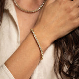 18K gold Sunlace bracelet white sapphire— handcrafted gold bracelet — artisan jewelry — Sun Rae