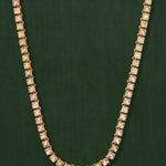 18K gold Sunlace necklace — handcrafted white sapphire gold necklace — artisan jewelry — Sun Rae