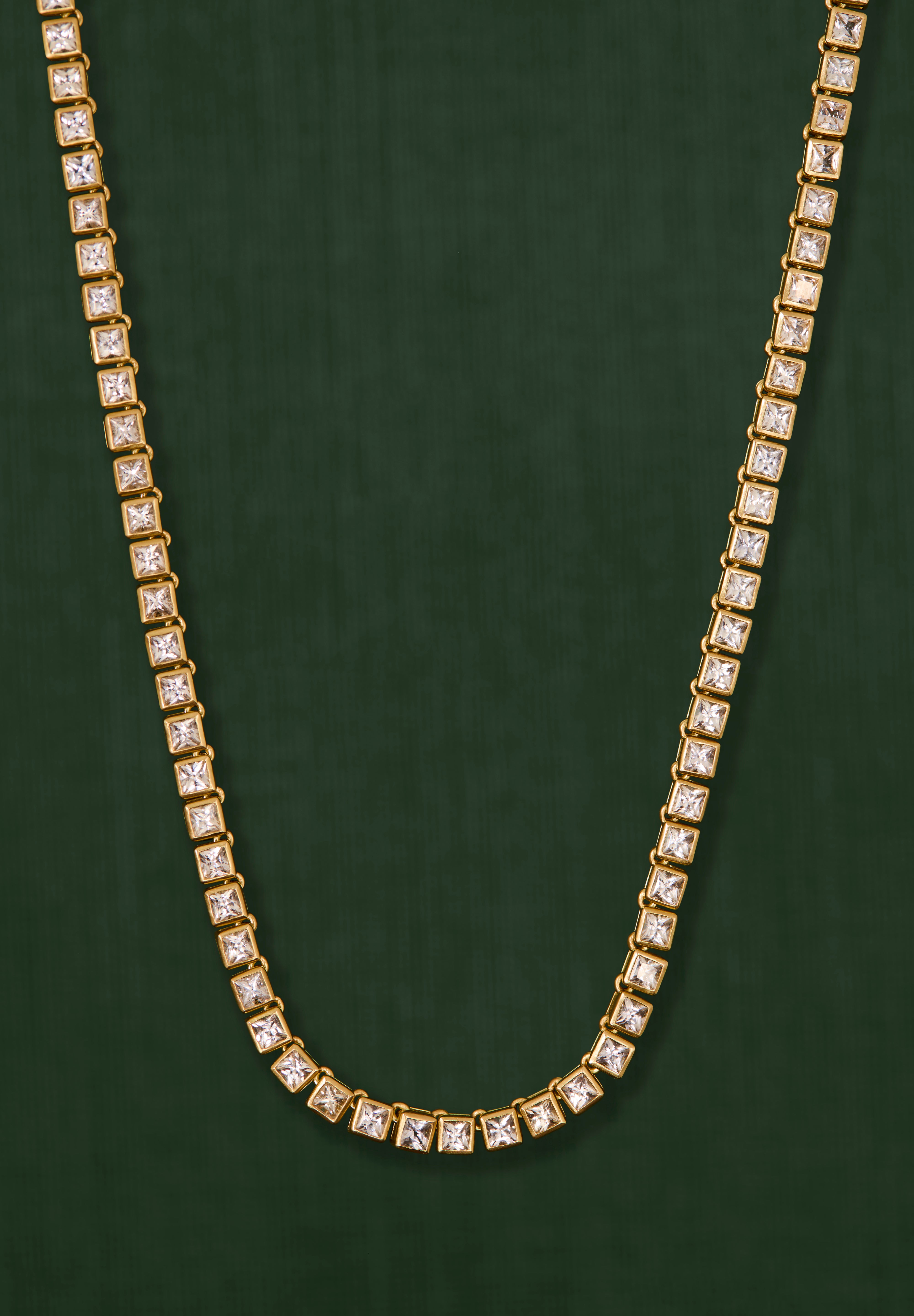 18K gold Sunlace necklace — handcrafted white sapphire gold necklace — artisan jewelry — Sun Rae