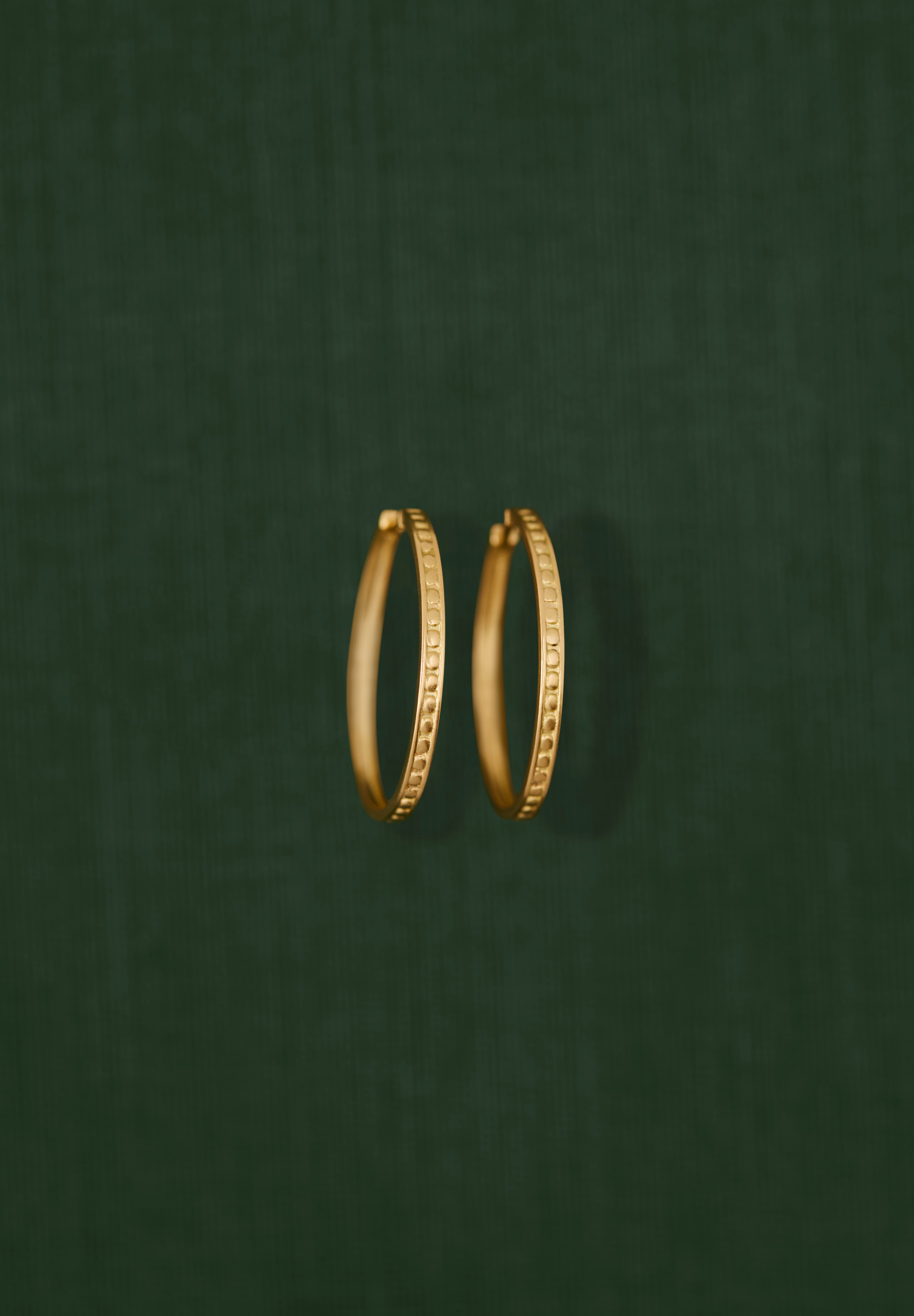 18K gold Sunseeker hoop earrings — handcrafted gold hoops — artisan jewelry Sri Lanka — Sun Rae