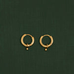 18K gold Surya huggie earrings — handcrafted gold huggies India inspired — Sun Rae