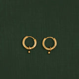 18K gold Surya huggie earrings — handcrafted gold huggies India inspired — Sun Rae