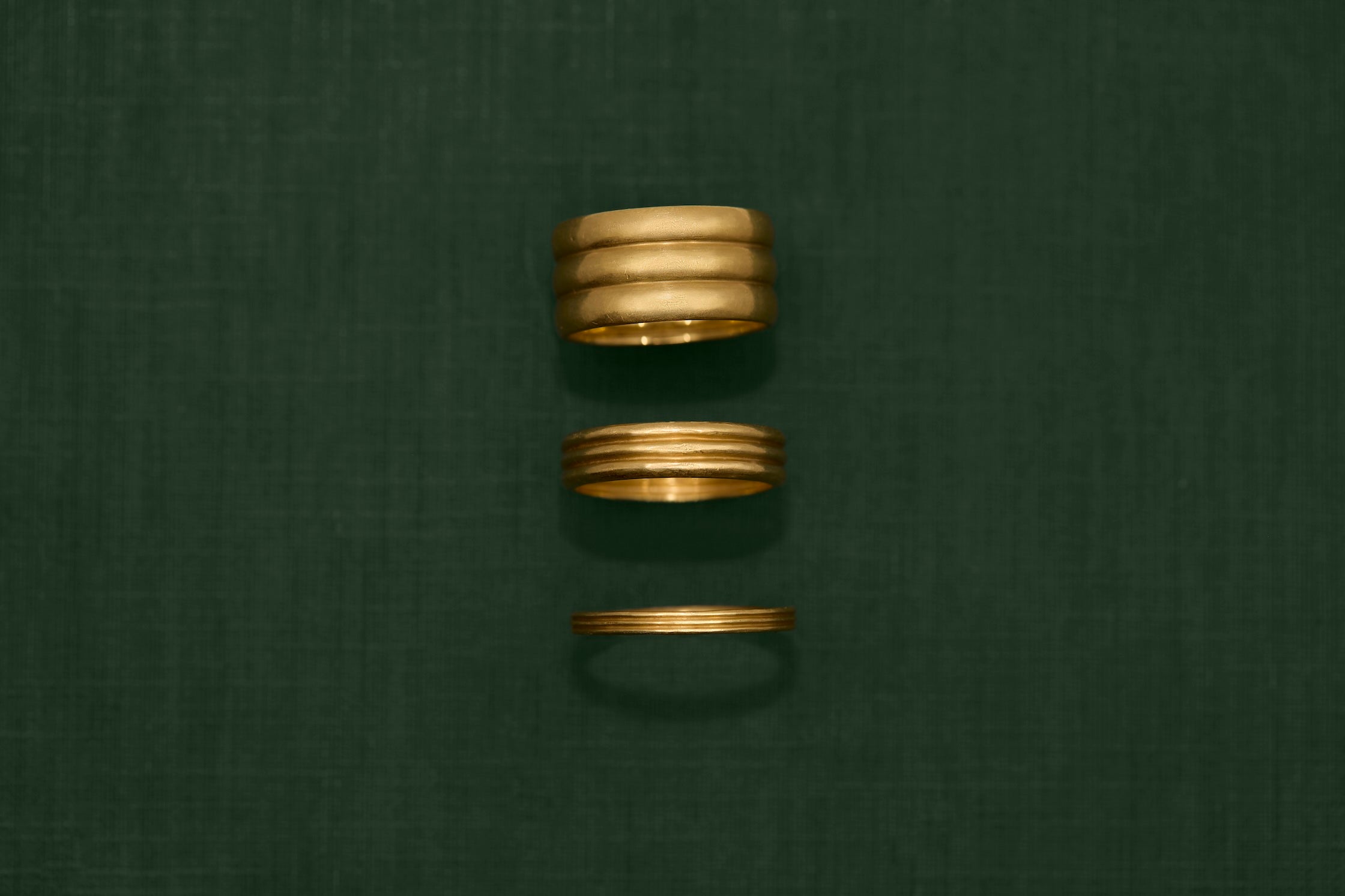 18K gold Trinity Collection — handcrafted minimalist gold ring — artisan jewelry — Sun Rae