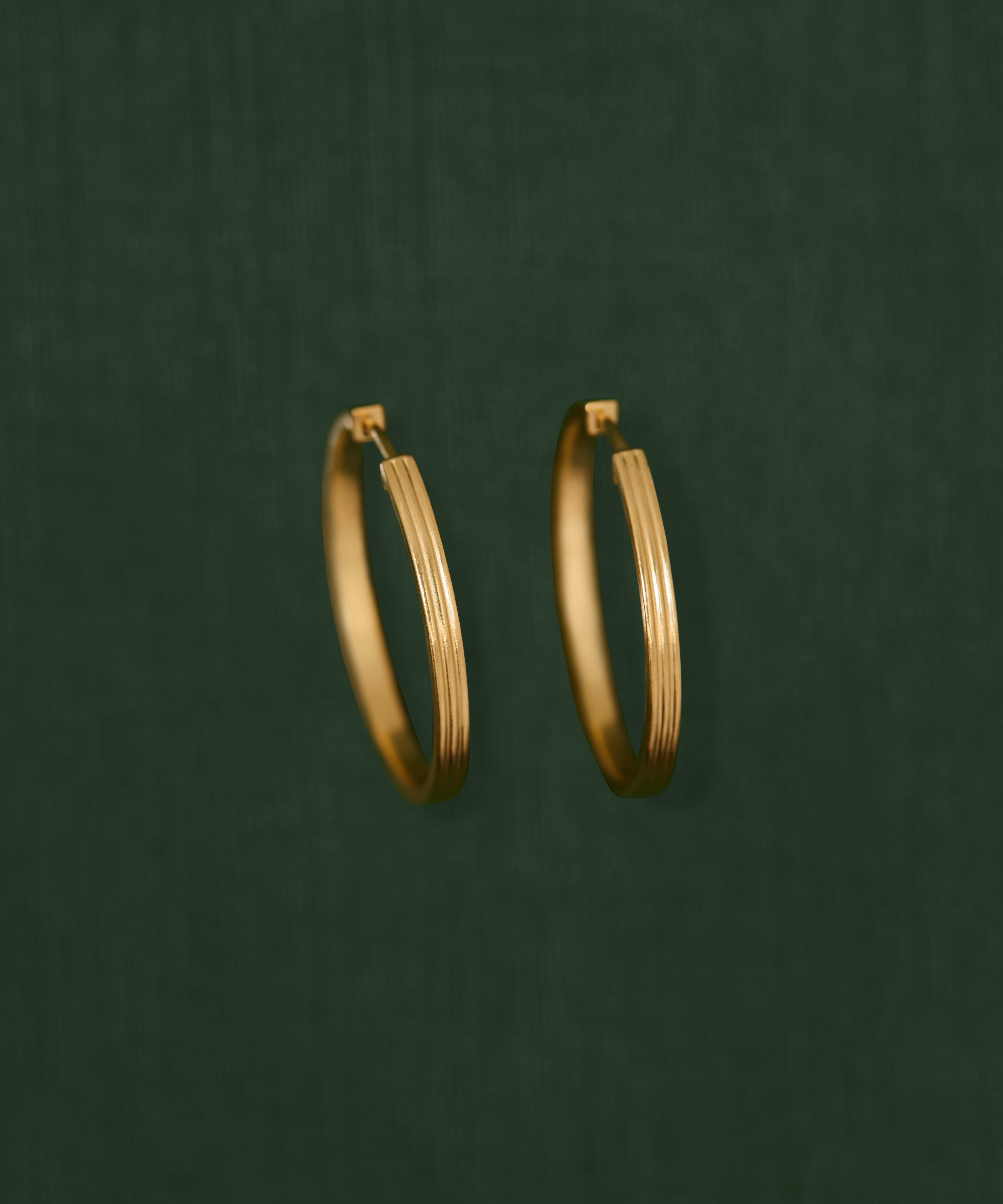 18K gold Trinity hoop earrings — handcrafted gold hoops — artisan jewelry — Sun Rae