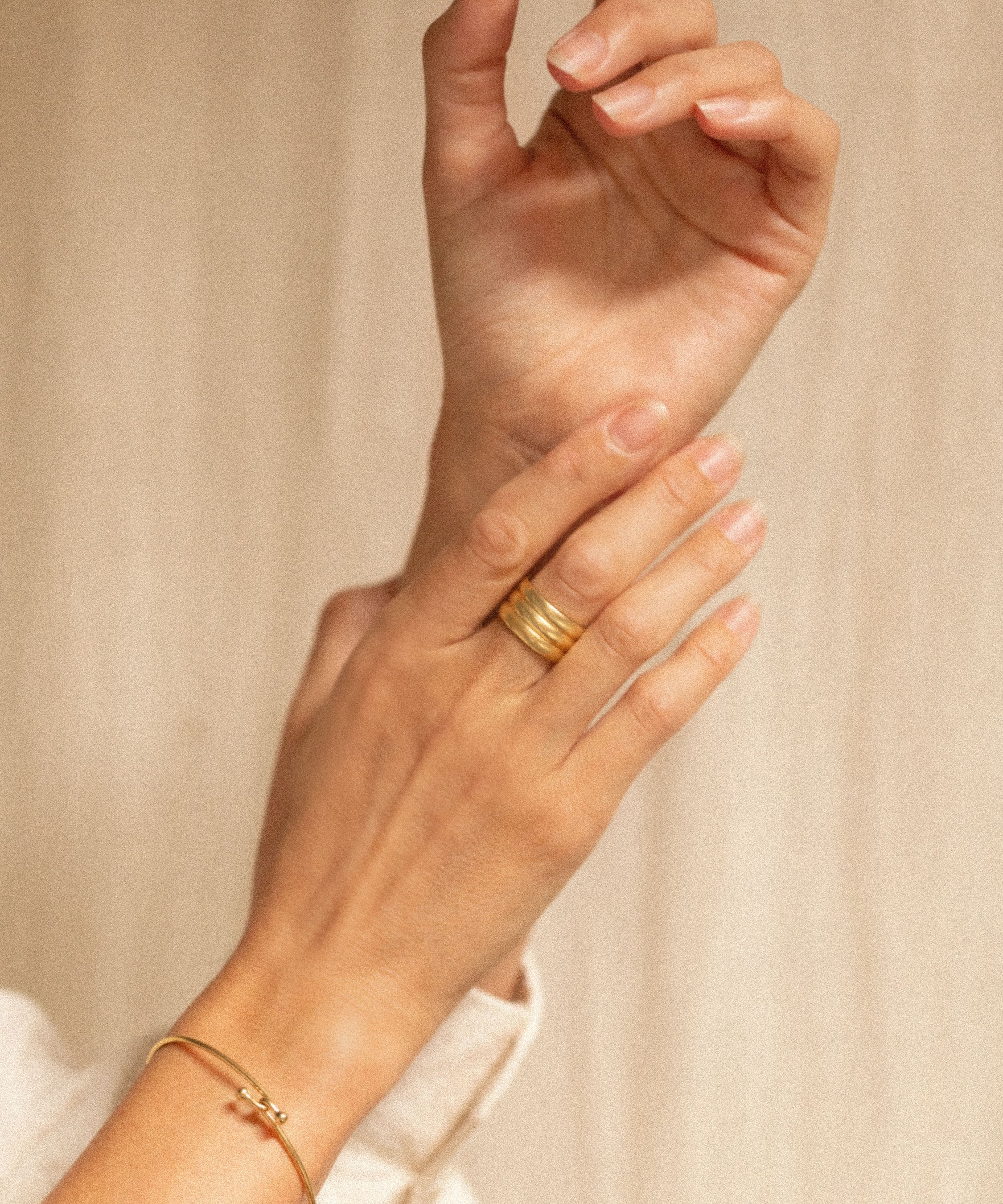18K gold Trinity ring large — handcrafted statement gold ring — artisan jewelry — Sun Rae