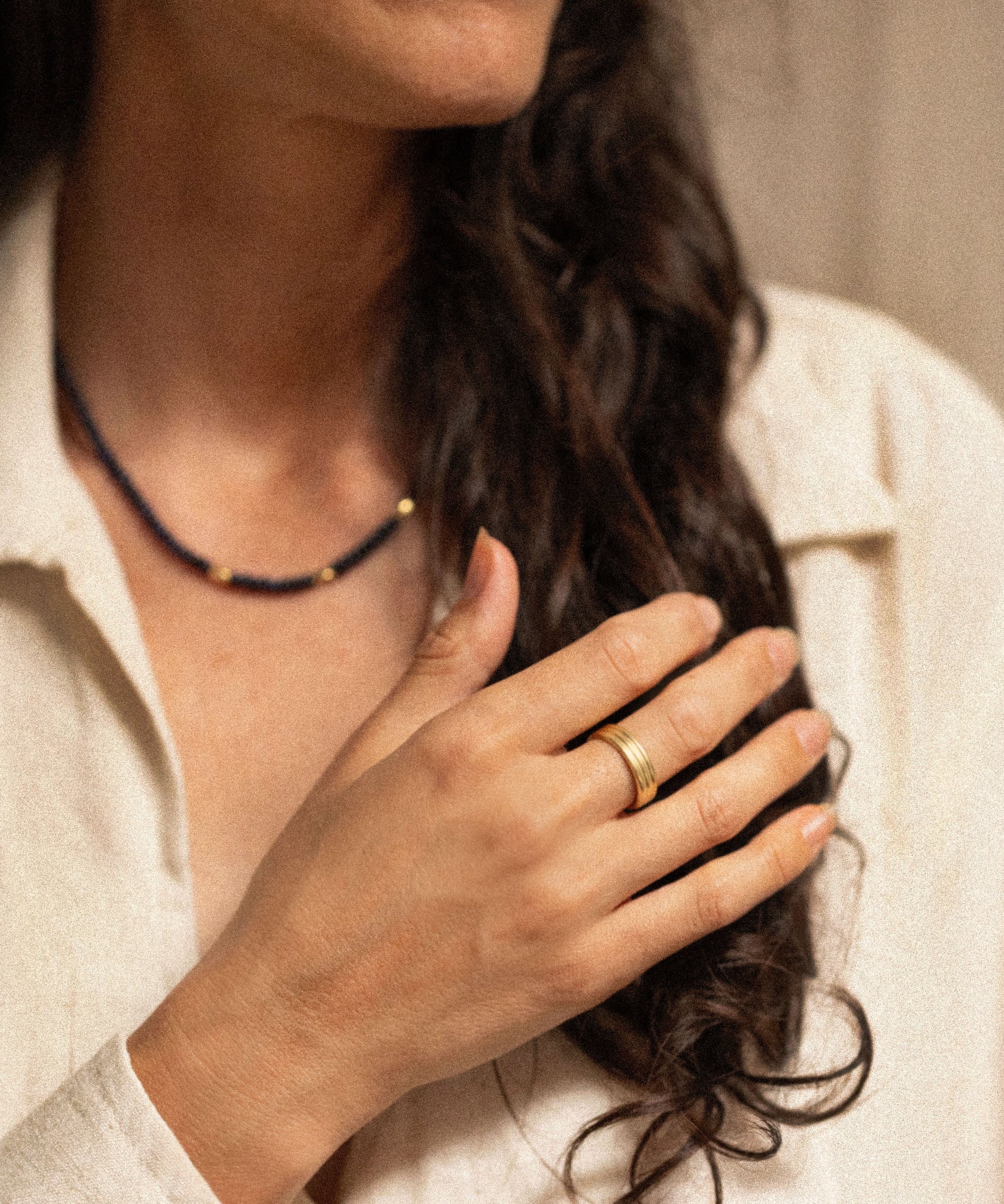 18K gold Trinity ring medium — handcrafted statement gold ring — artisan jewelry — Sun Rae