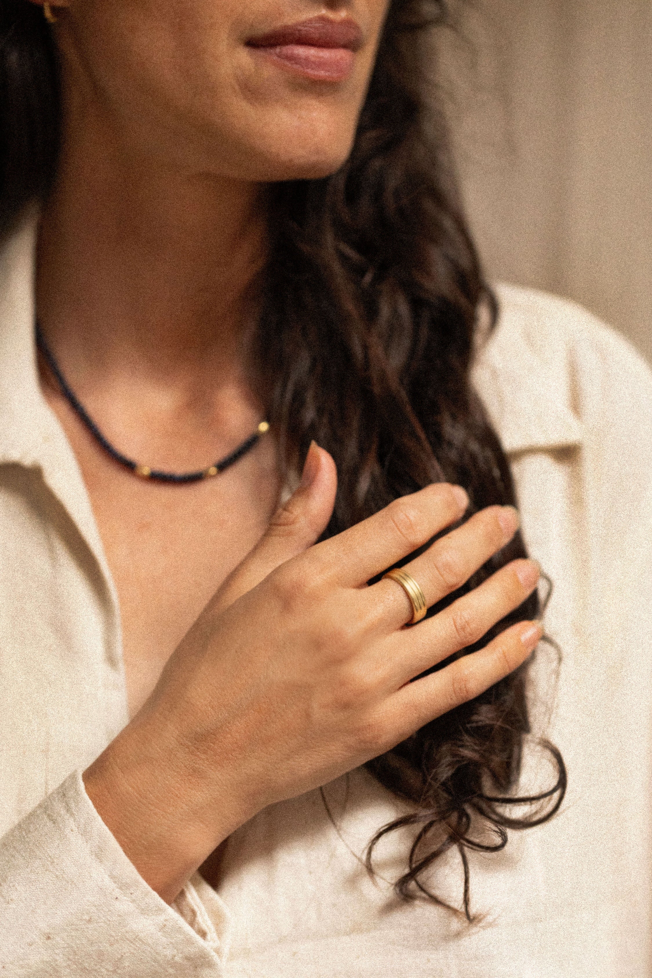 18K gold Trinity ring medium — handcrafted statement gold ring — artisan jewelry — Sun Rae