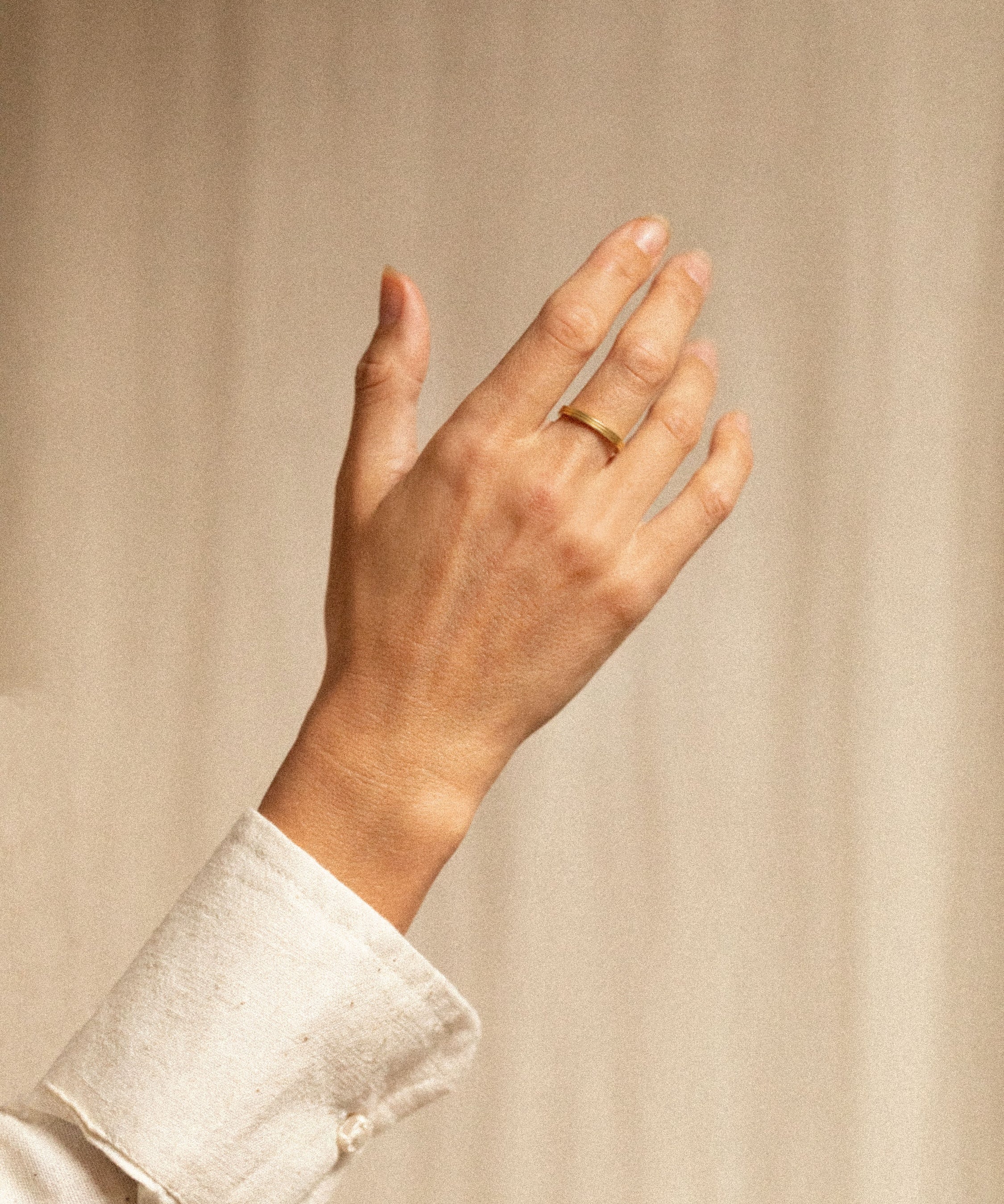 18K gold Trinity ring small — handcrafted minimalist gold ring — artisan jewelry — Sun Rae