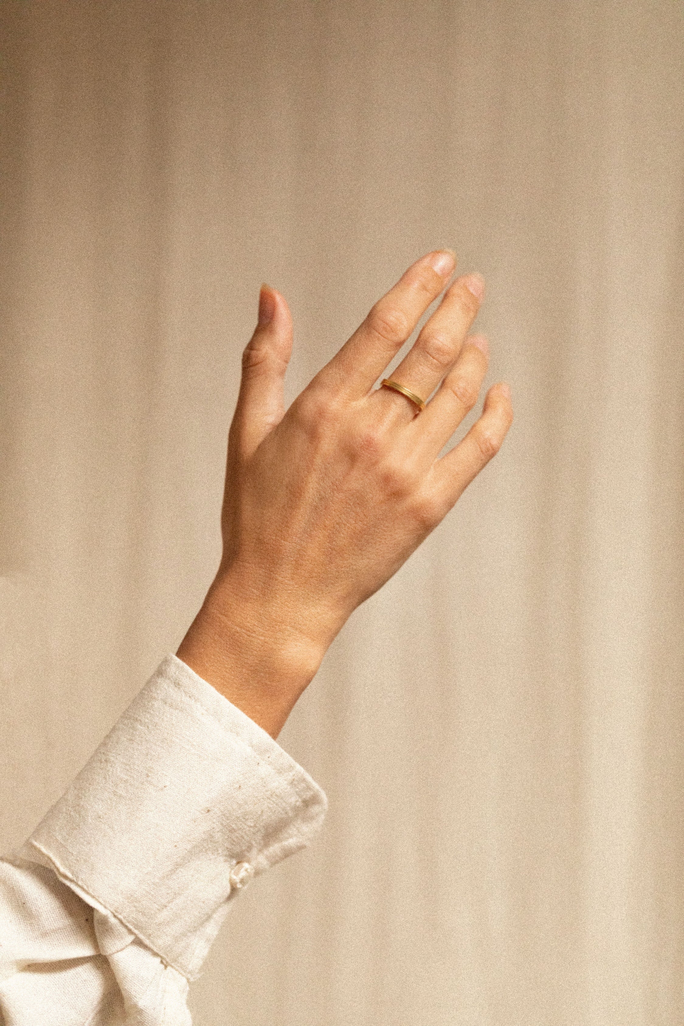 18K gold Trinity ring small — handcrafted minimalist gold ring — artisan jewelry — Sun Rae